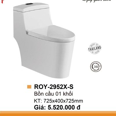 Bồn Cầu Toilet bệt vệ sinh 1 khối ROY 2952X S