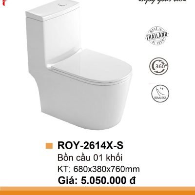 Bồn Cầu Toilet bệt vệ sinh 1 khối ROY 2614X S